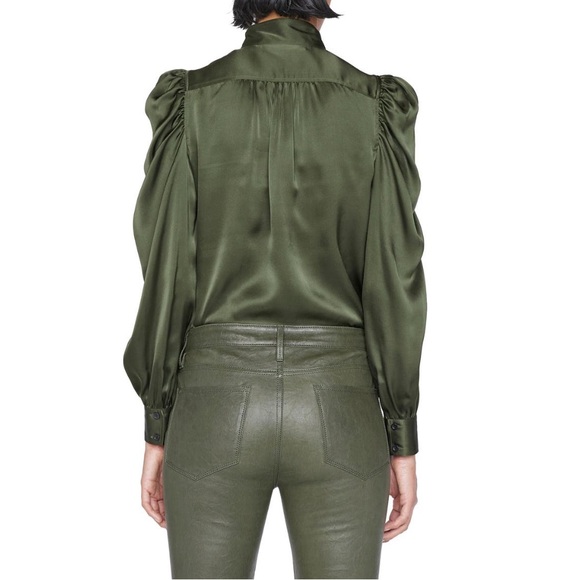 NWT💕Frame Gillian Silk Puff-Sleeve Blouse in Surplus Size L - Picture 5 of 14